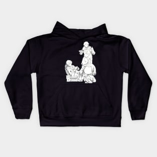 BUDDY DADDIES NEW KEY VISUAL IN BLACK AND WHITE PENCIL SKETCH Kids Hoodie